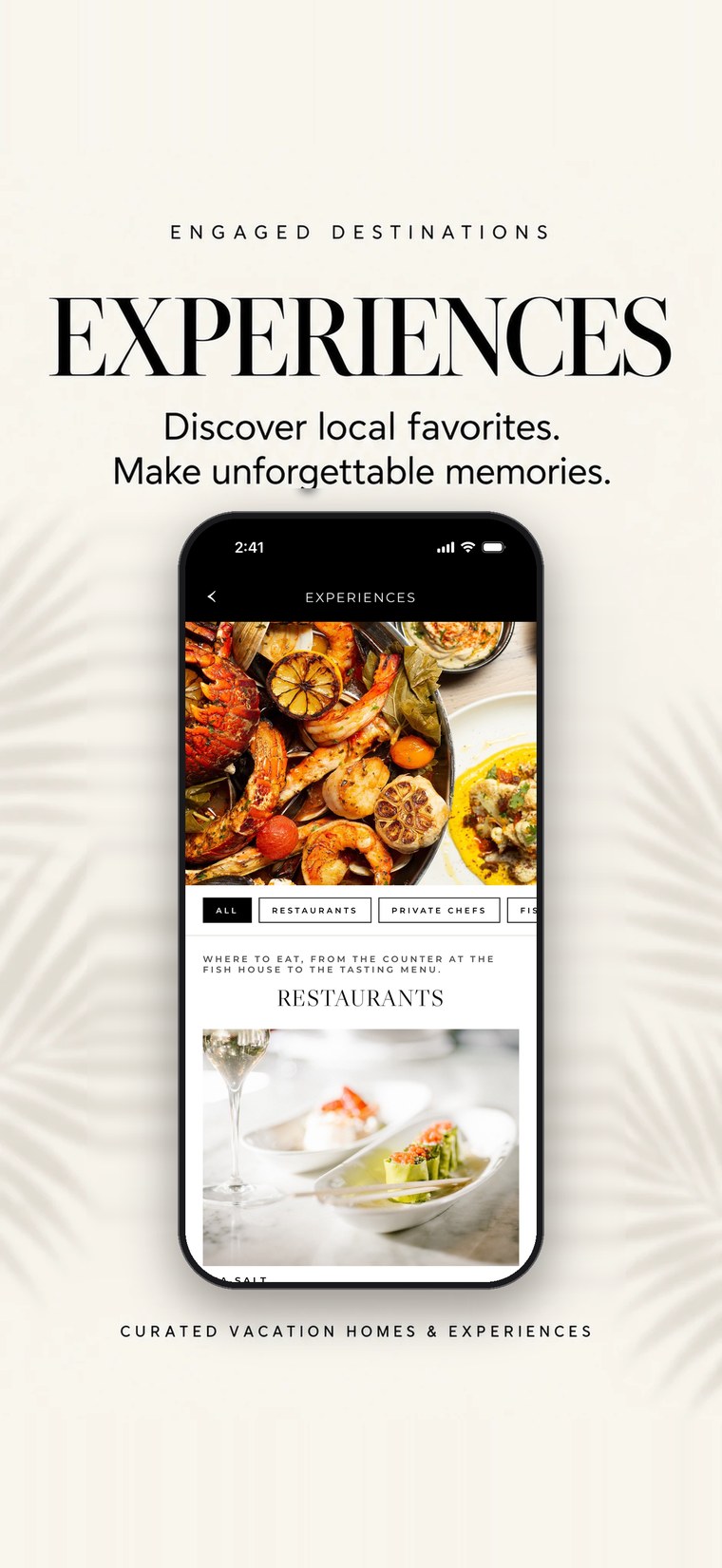 Experiences available during a stay